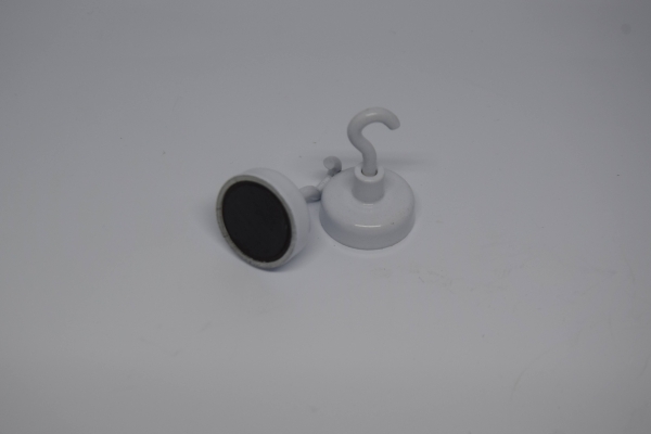 Haftstarke Magnete mit Haken / weiß / 100 Stück / Sonderposten