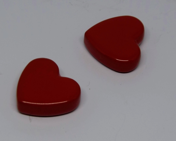 Magnetpins in Herzform / rot / 100 Stück / Sonderposten