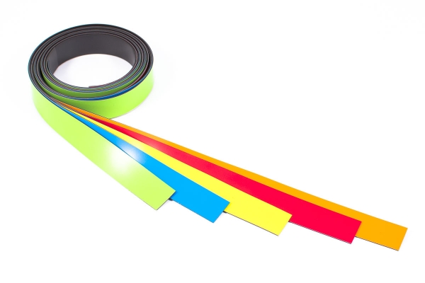 Magnetband farbig sortiert / 5 mm breit / 1 Meter lang / 10 Stück